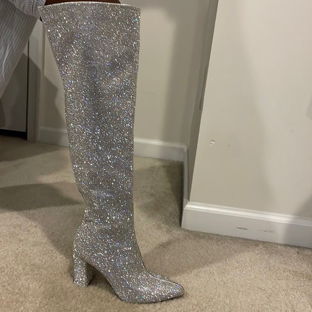 INC Silver Crystals Boots